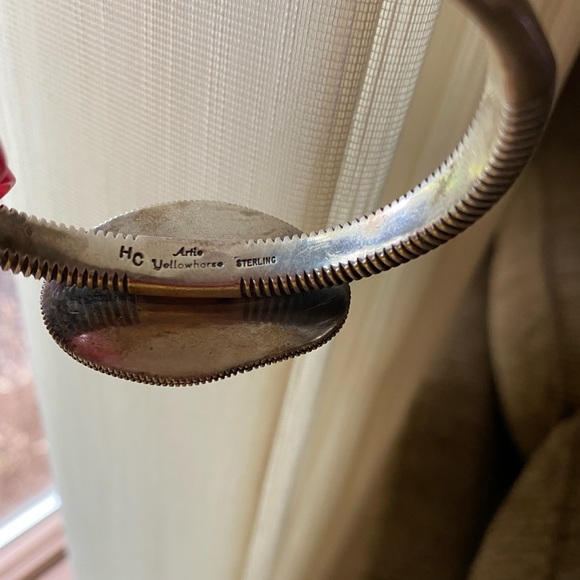 Artie Yellowhorse silver & turquoise bracelet - Picture 3 of 7